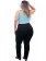 Calça Plus Size Skinny Preta Bolso Bordado