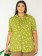 Camisa Feminina Plus Size Verde Floral