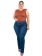 Calça Feminina Plus Size Reta, Barra Desfiada