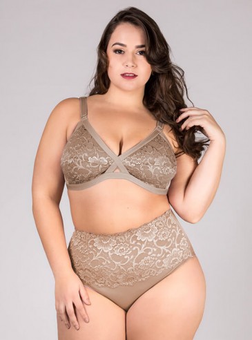 Conjunto de Lingerie Plus Size, Sutiã e Cinta