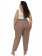 Calça Plus Size, Cós de Elástico, Marrom Chocolate