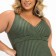 Maiô Plus Size Sem Bojo, Trança, Verde Escuro