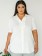 Camisa Feminina Plus Size Branca Babados