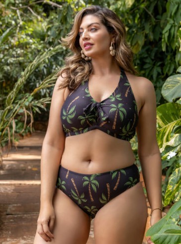 Biquíni Plus Size Com Bojo Estampa Tropical