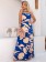 Vestido Longo Plus Size Estampa Azul Floral