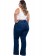 Calça Flare Plus Size Azul Jeans Com Elastano