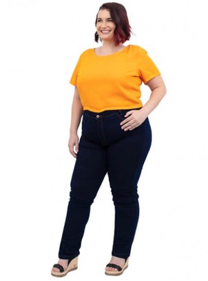 Calça Skinny Plus Size Cós Elástico