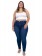 Calça Plus Size Skinny Cropped Cintura Alta