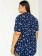 Camisa Feminina Plus Size Azul Marinho Floral